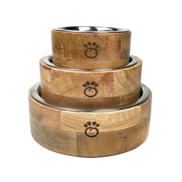 GF Pet Mango Wood Pet Bowl